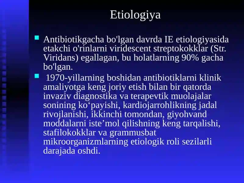 Glomerulonefrit , endokardit , yarali kolit va boshqa kasalliklar kelib chiqishida mikroorganizmlarni ahamiyati . 3