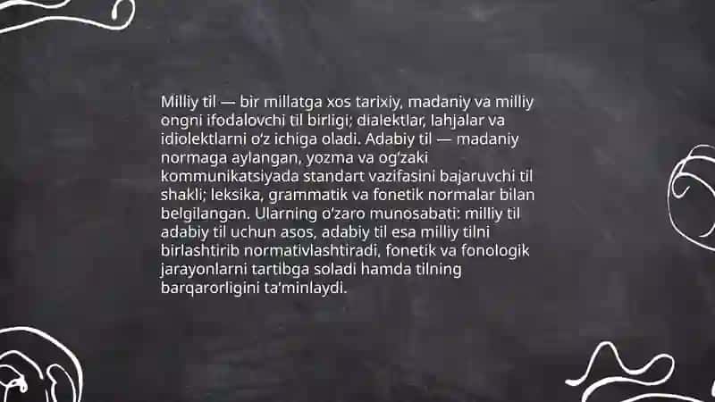 Milliy til va adabiy til. Fonetik va fonologik hodisalar 3