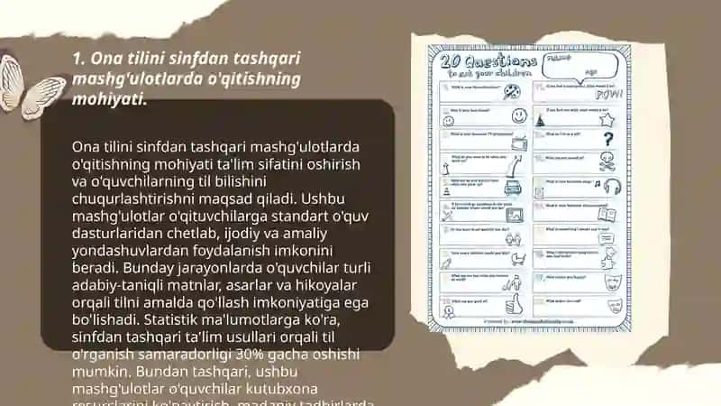 Ona tilini sinfdan tashqari mashg'ulotlarda o'qitishni mustahkamlash 3