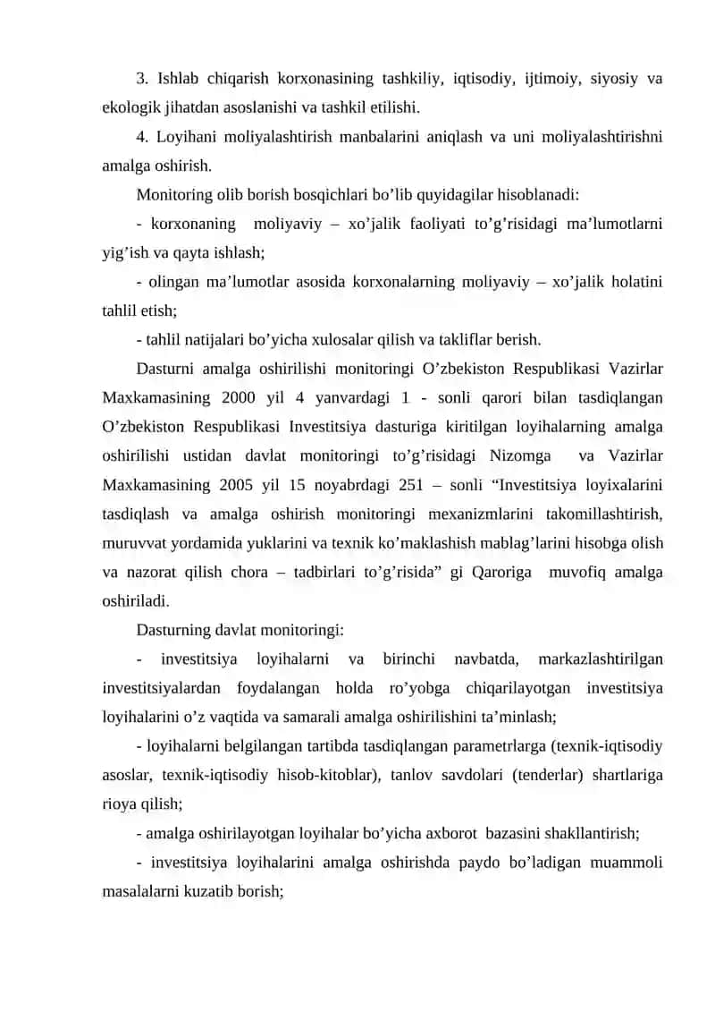 Investitsiya dasturining amalga oshirish monitoringi 3