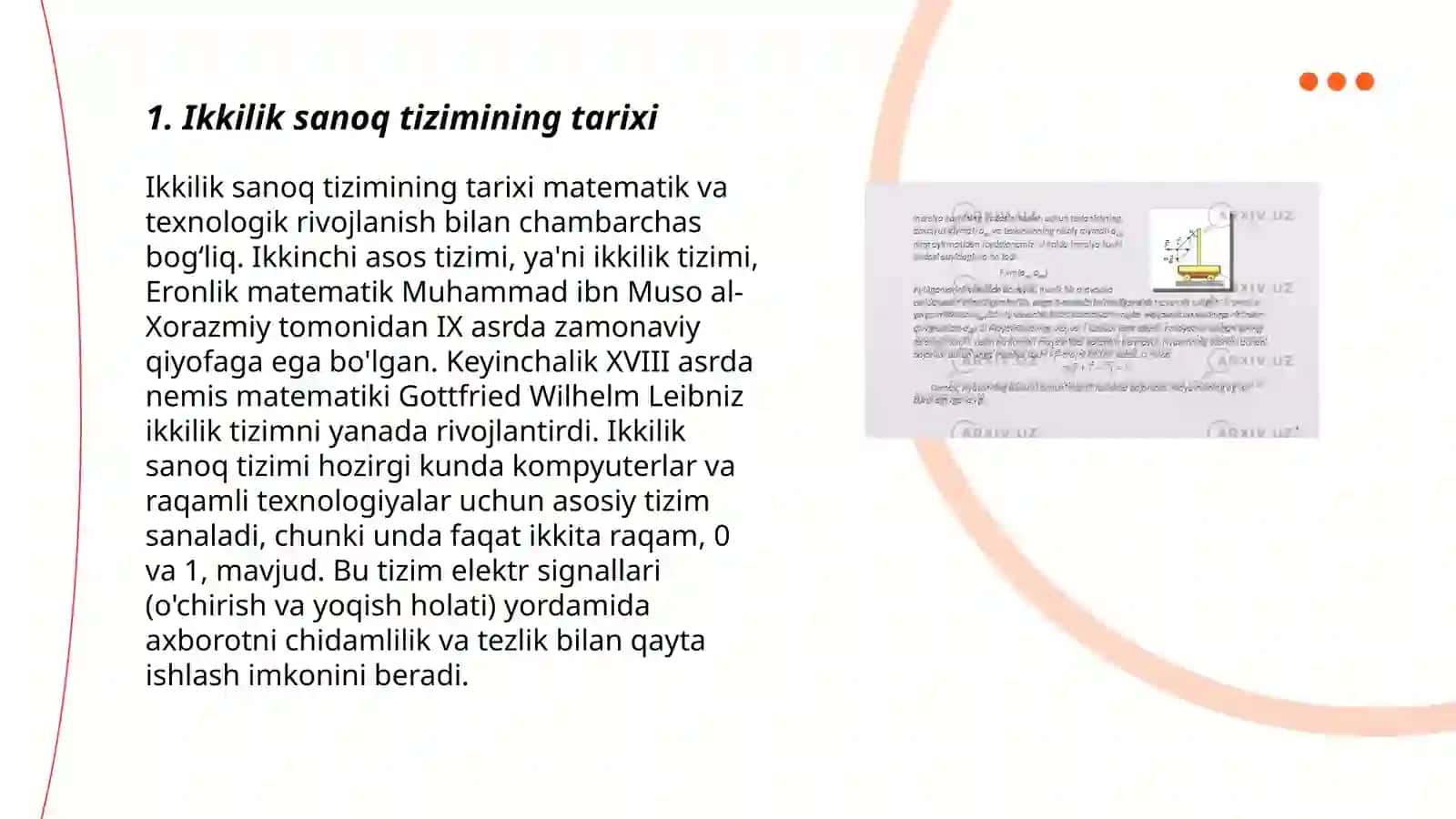 Ikkilik sanoq sistemasining tadbiqi 3