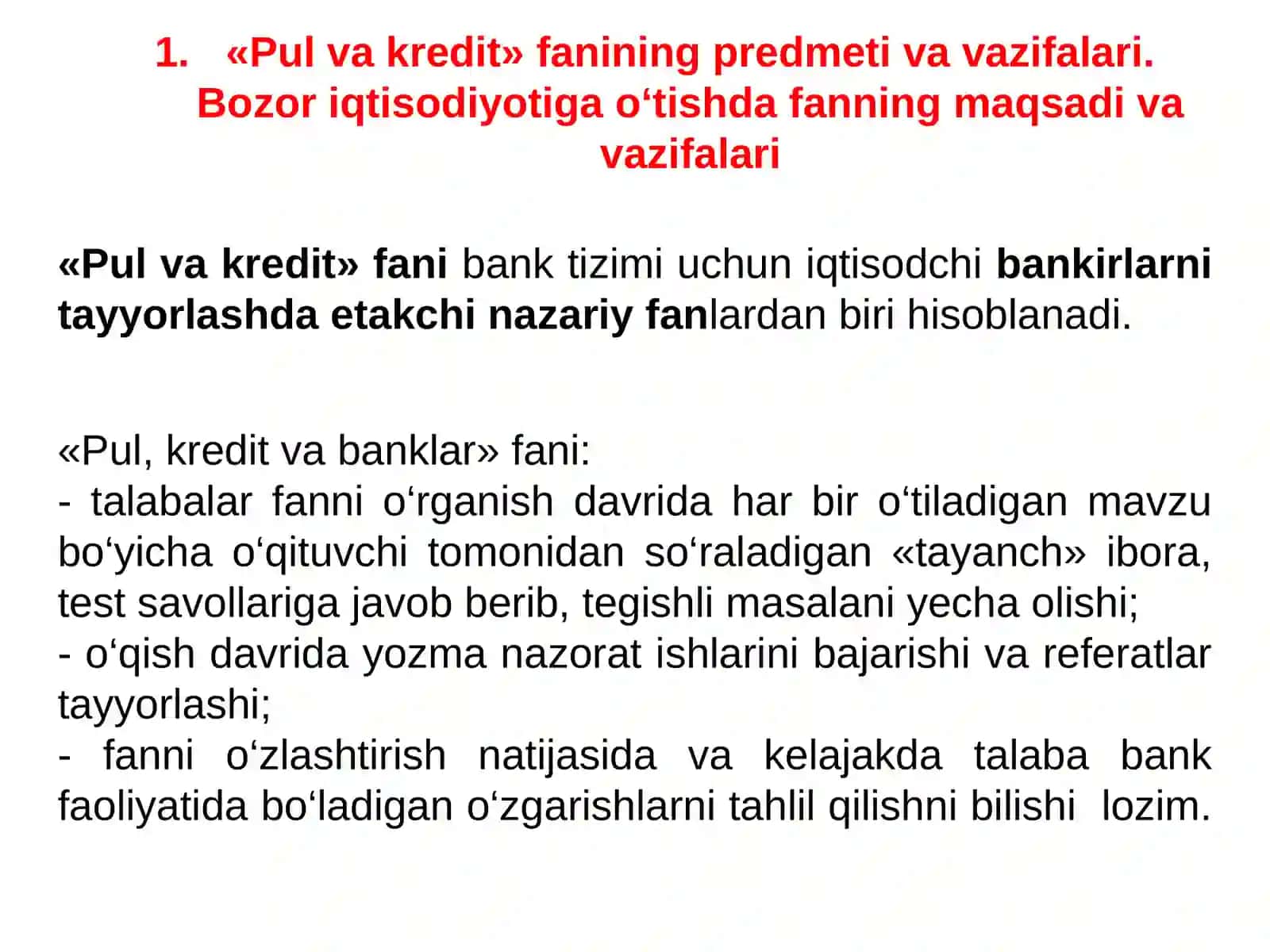 Pulning paydo bo‘lishi, zarurligi va funksiyalari. Pul nazariyasi 3