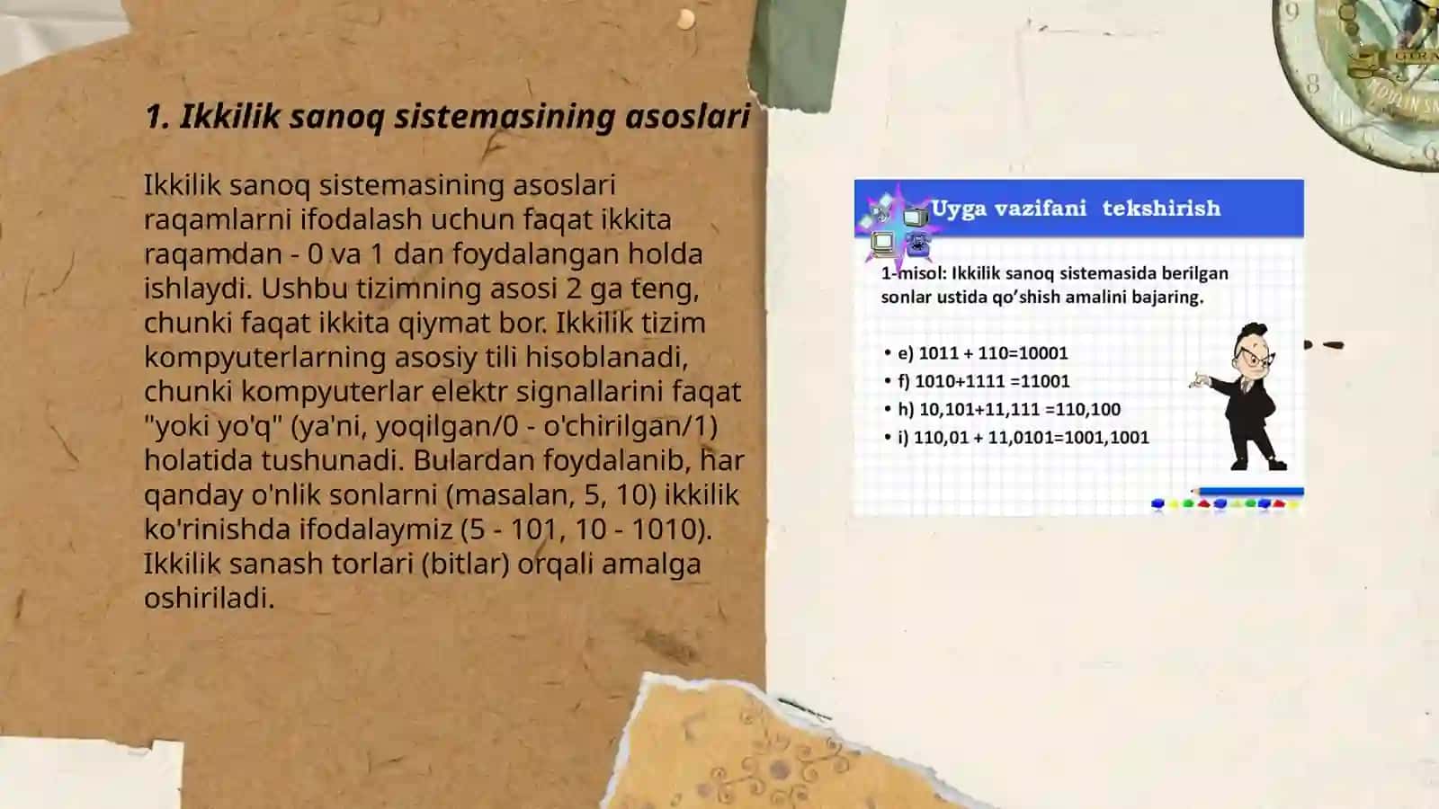 Qo‘shish va ayirishning ikkilik sanoq sistemasi asosida amalga oshirilishi 3