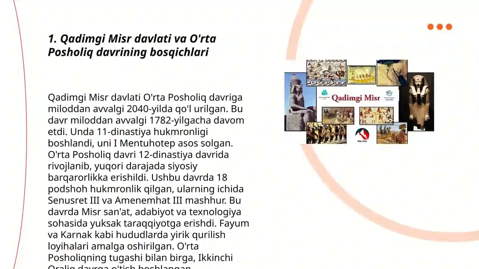 O'RTA POSHSHOLIK DAVRIDA MISR DAVLATINING YUKSALISHI 3