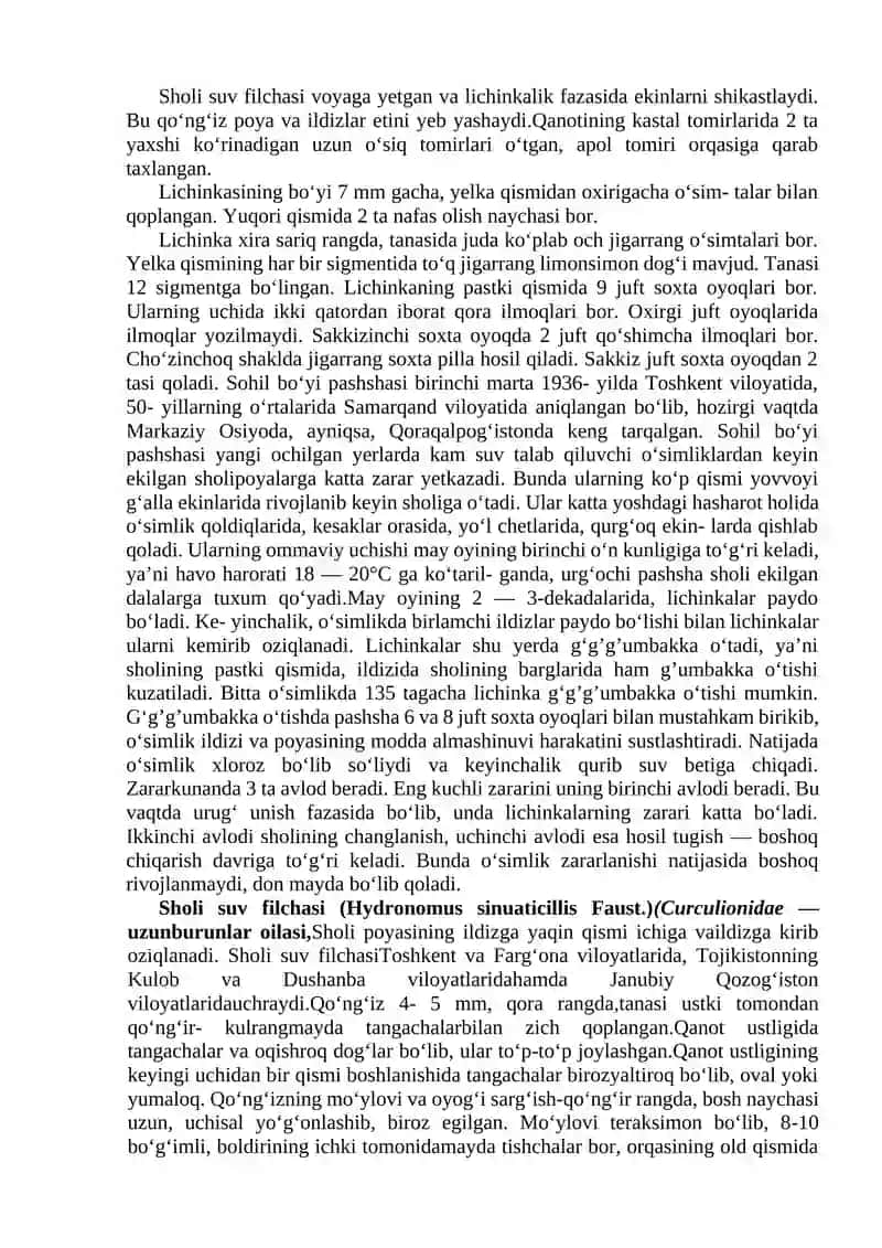 BOSHOQLI DON EKINLARI ZARARKUNANDALARI VA ULARGA QARShI KURASh 3