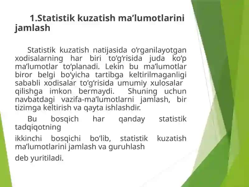 "STATISTIK JAM'LASH VA GURUHLASH" 3
