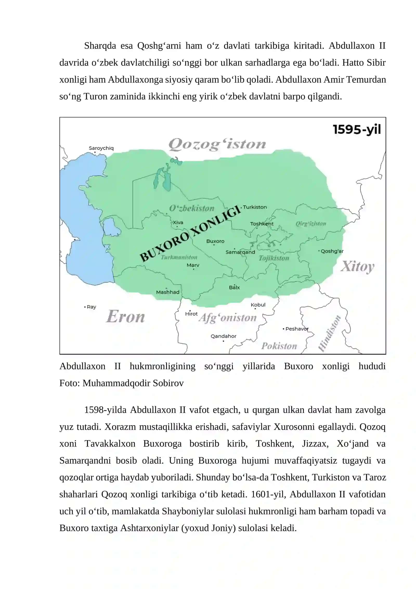 O’ZBEK XONLIKLARINING SIYOSIY XARITASI: BUXORO AMIRLIGI 3