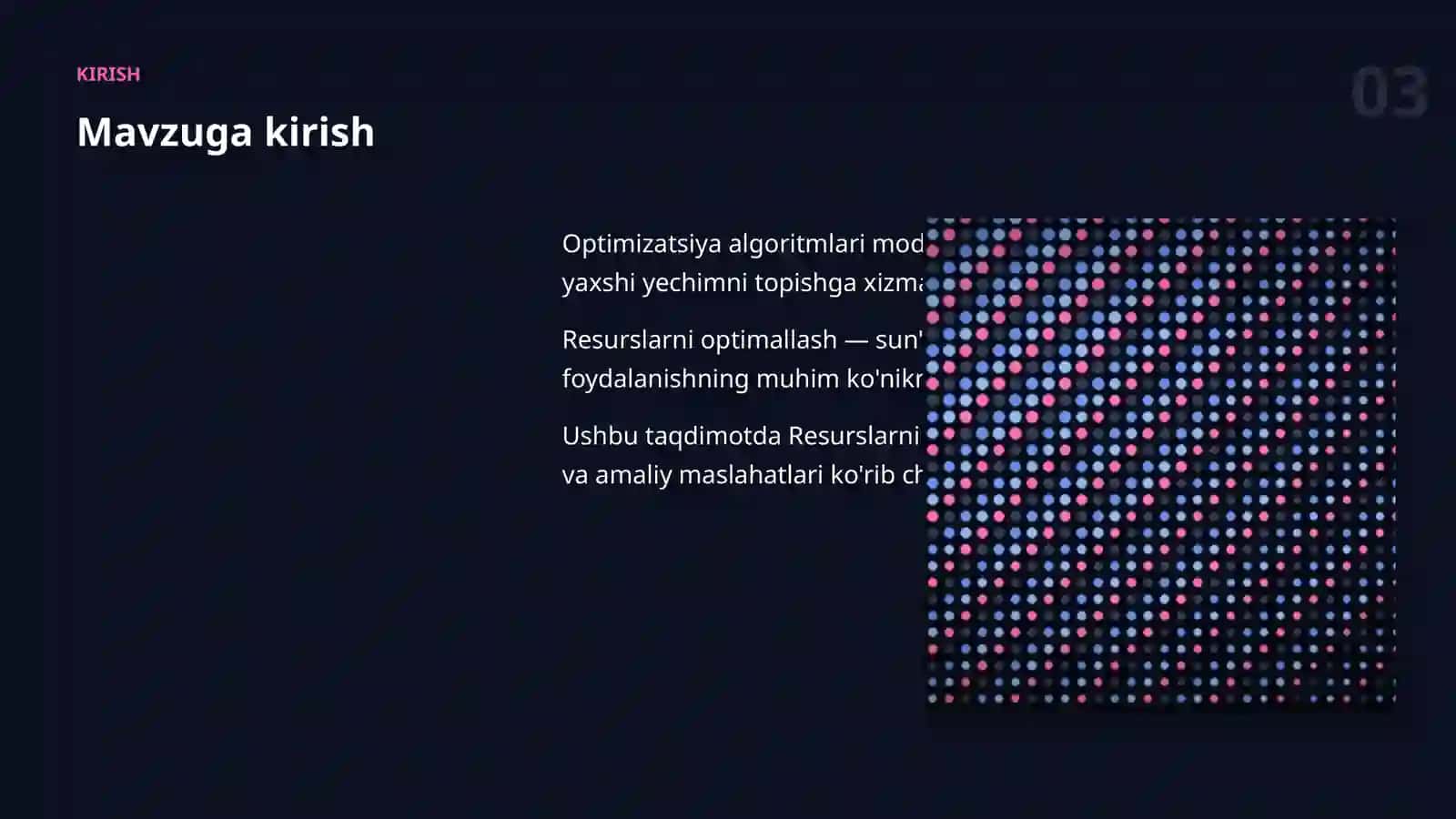 OPTIMIZATSIYA ALGORITMLARI 3