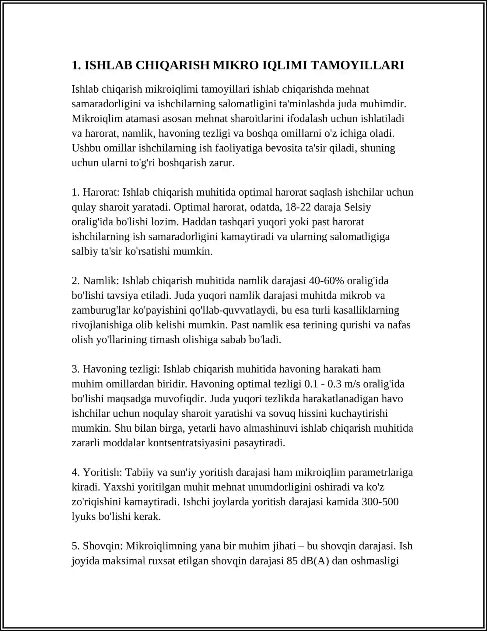 ISHLAB CHIQARISH MIKRO IQLIMNI GIGENYIK MEYORLARI 3
