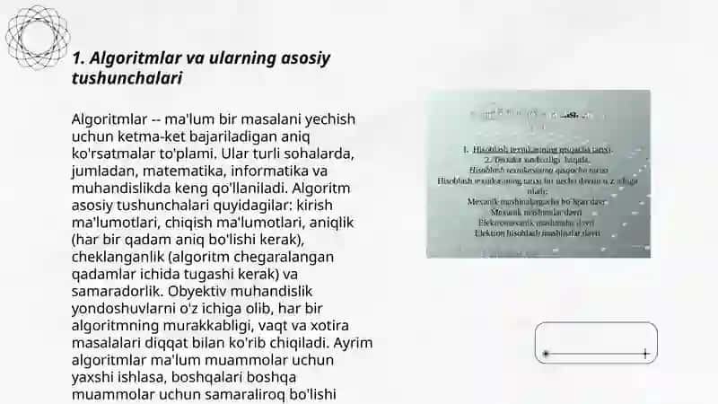 Algaritimlar,ularning tasvirlanishi. Dasturlash tillarining tarixi 3