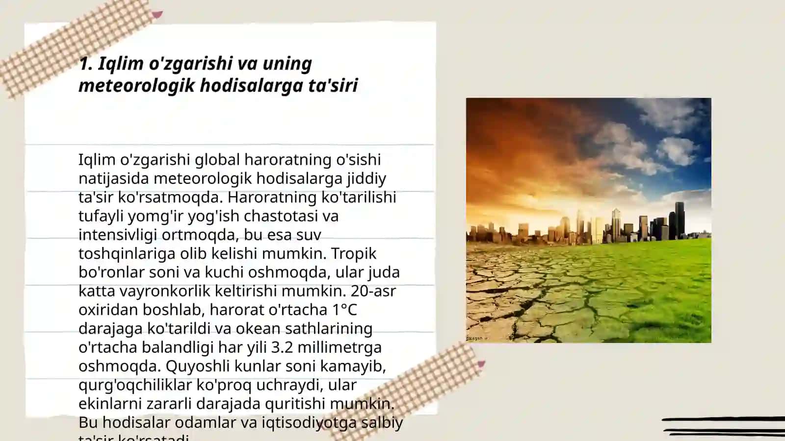 Iqlimdagi o'zgarishlar bilan bog'liq xavfli meteorologik hodisalar va ularni baholash 3