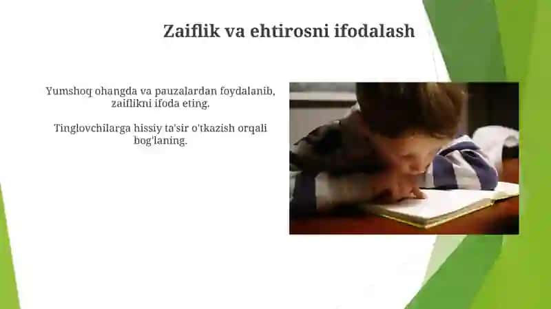Ishqiy asarlarni õqishda ovoz orqali his-tuyğularni aks ettirish 3