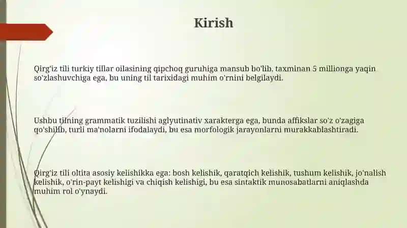 Qirg'iztilining umumi grammatik xususiyatlari 3