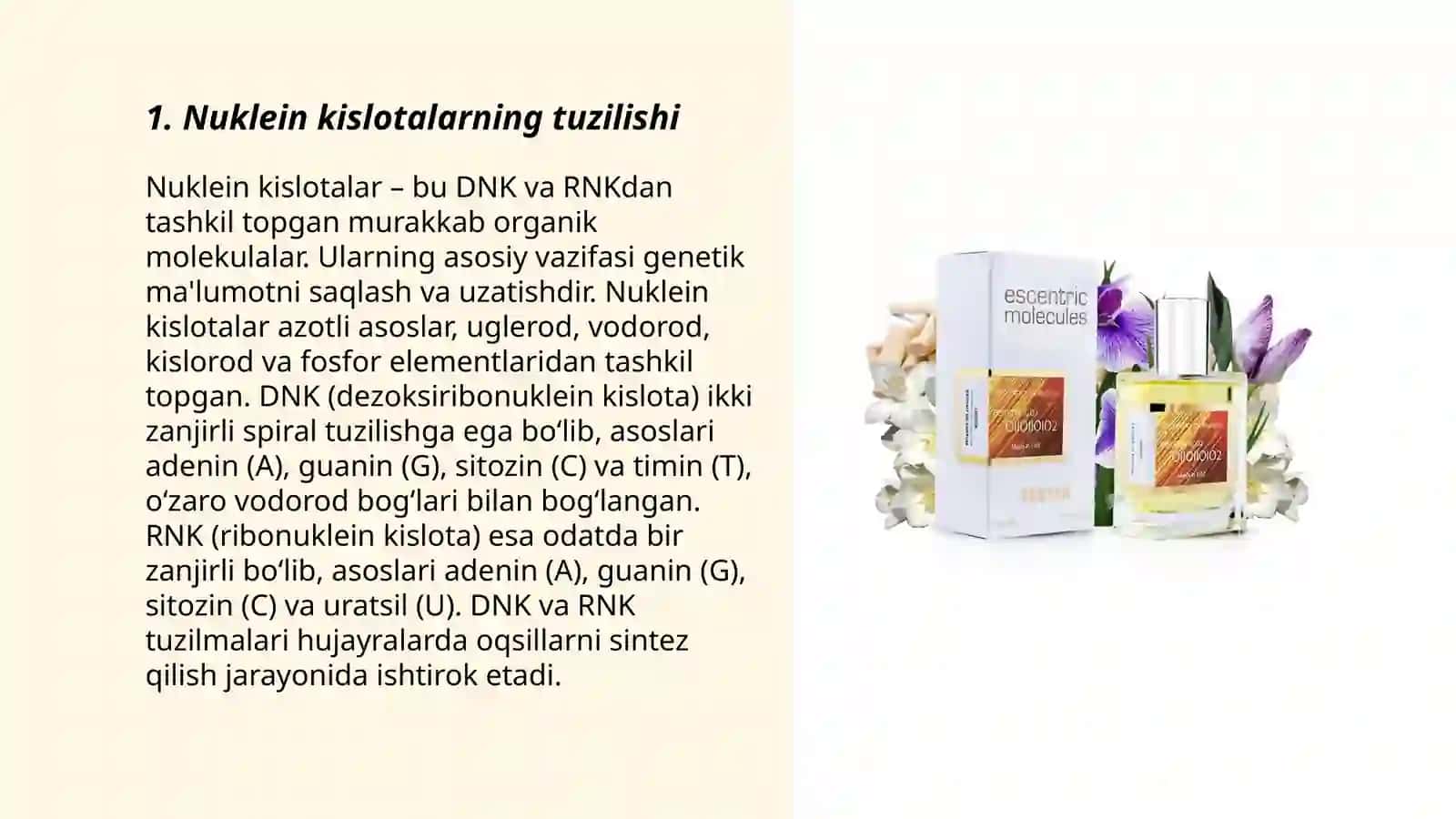 Tiriklikning molekulyar asoslar. Nuklein kislotalar va ularning irsiy belgilarni nasldan naslga oʻtishdagi roli 3