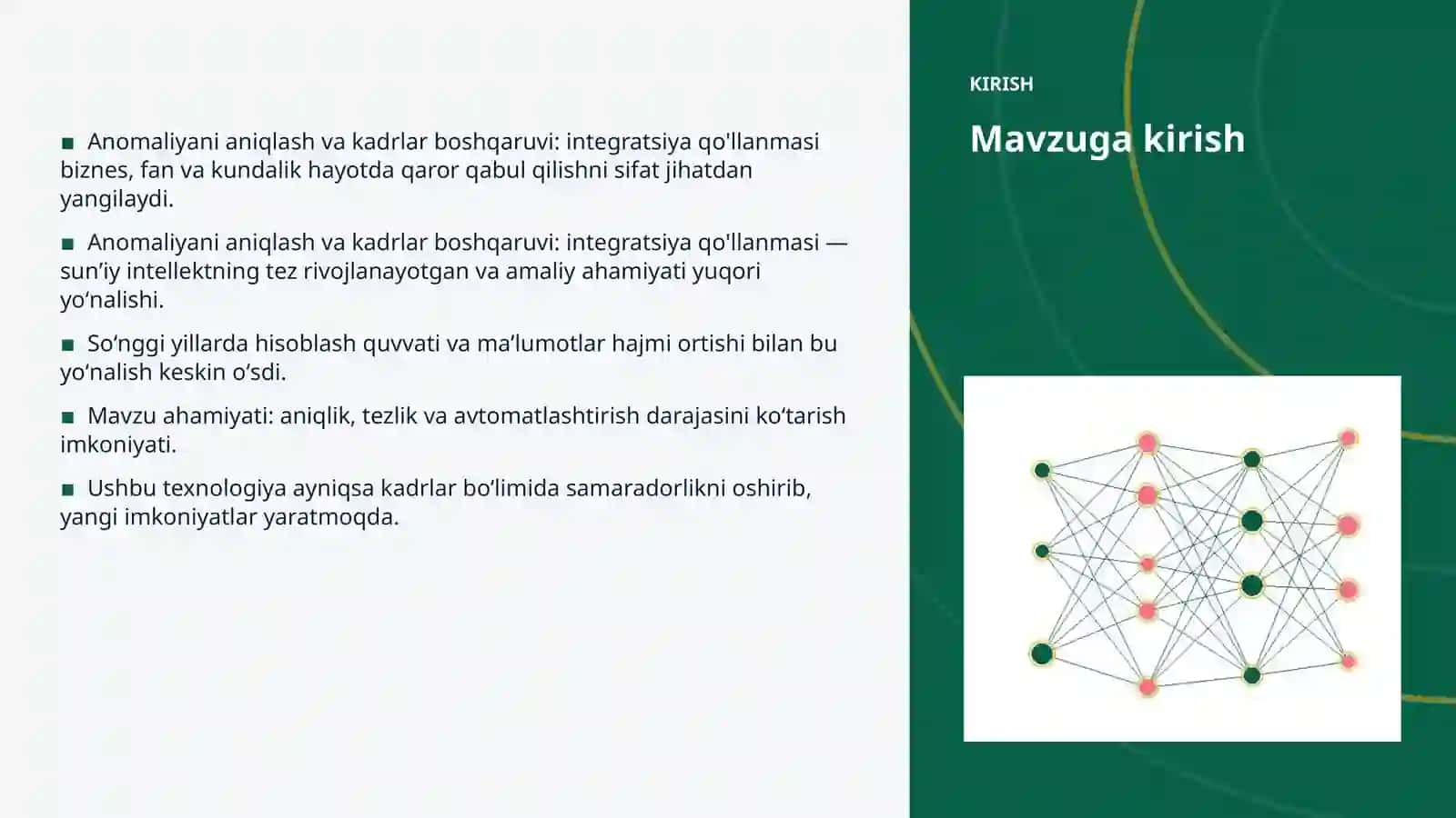 Anomaliyani aniqlash va kadrlar boshqaruvi: integratsiya qo'llanmasi 3