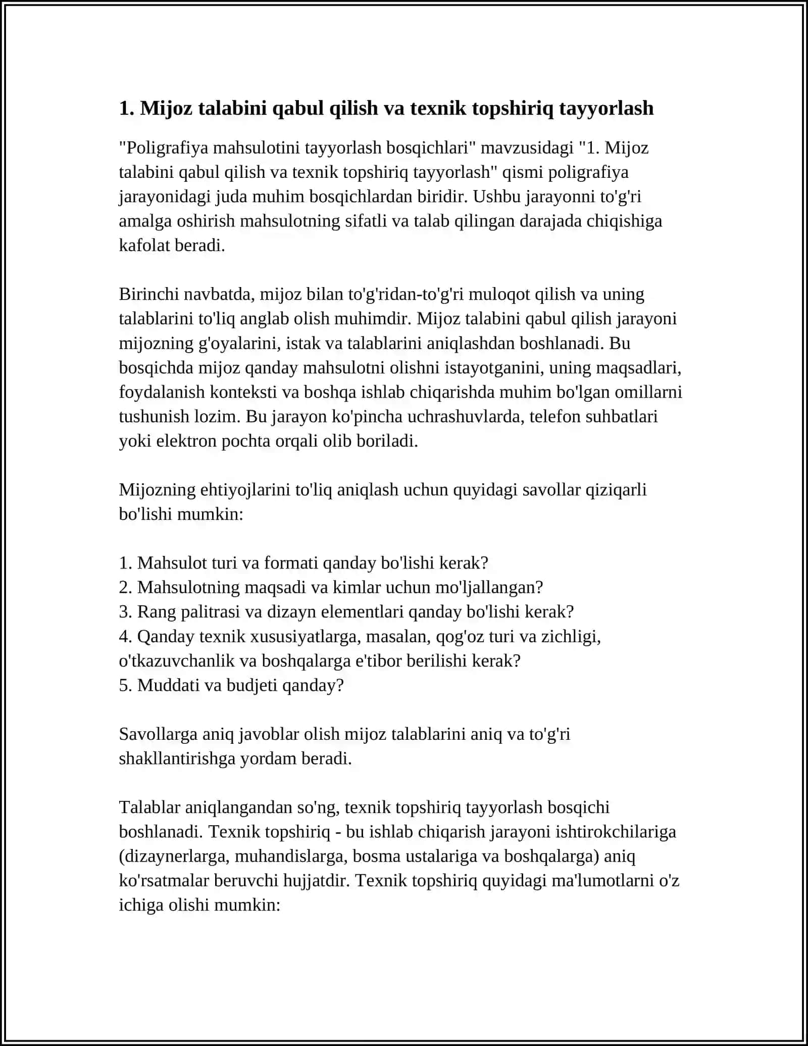 POLIGRAFIYA MAHSULOTINI TAYYORLASH BOSQICHLARI 3