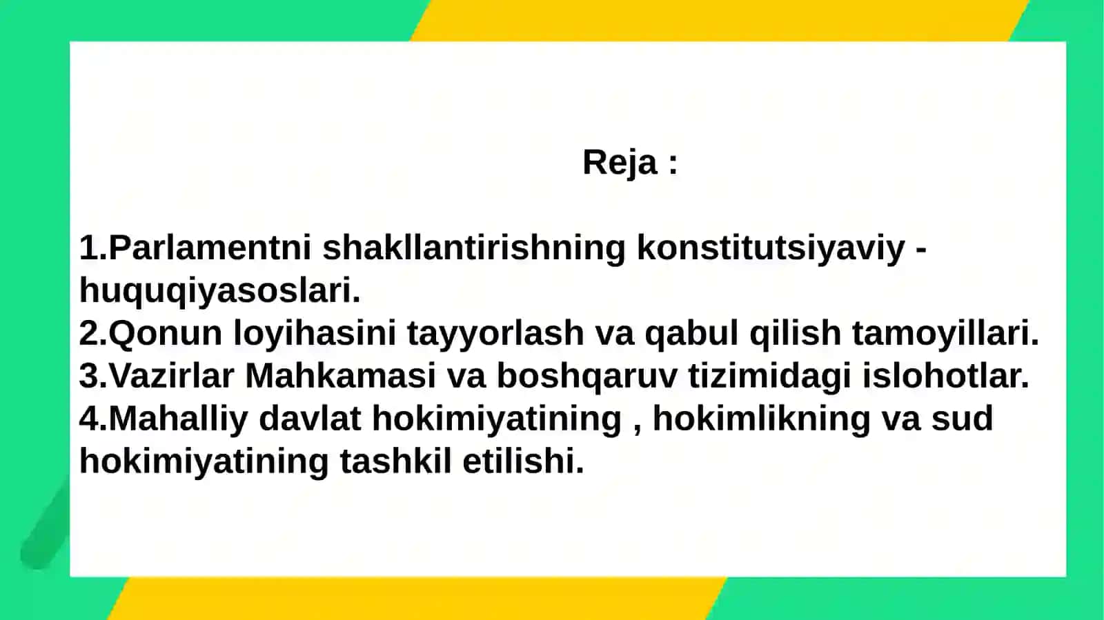 Parlamentni shakllantirishning konstitutsiyaviy - huquqiy asoslari 3
