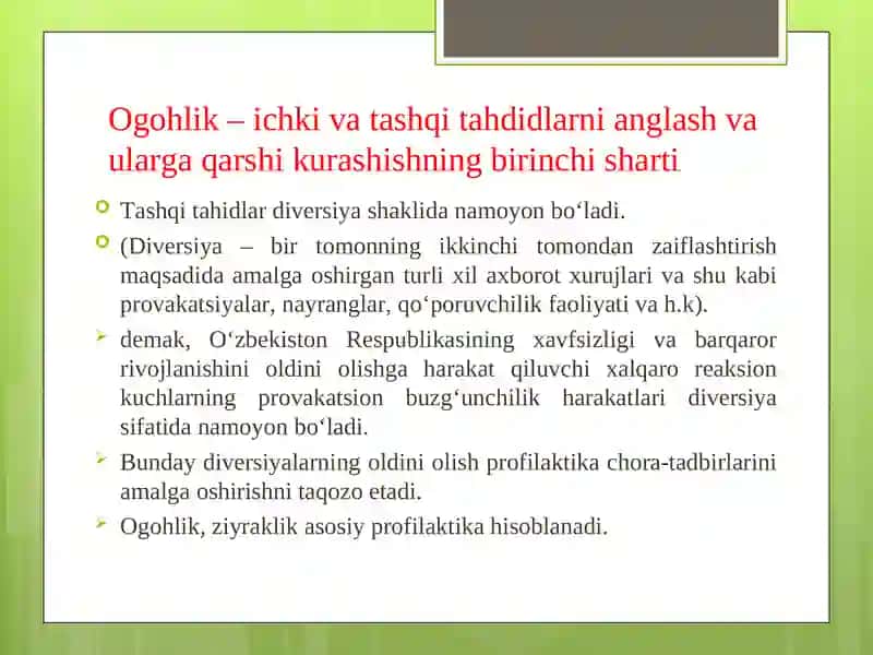 Ogohlik – davr talabi 3