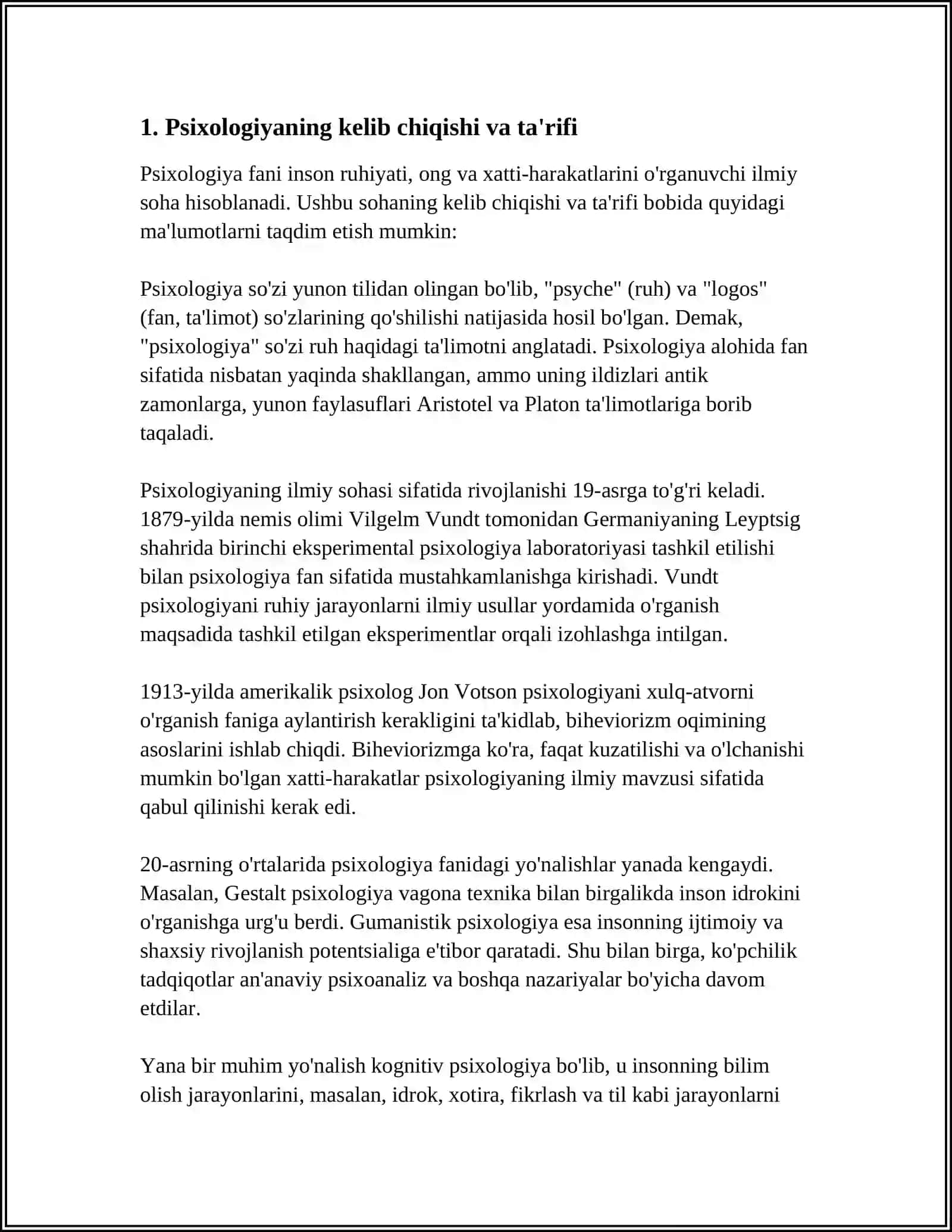 PSIXOLOGIYANING EVOLYUTSIYASI VA VUJUDGA KELISHI 3