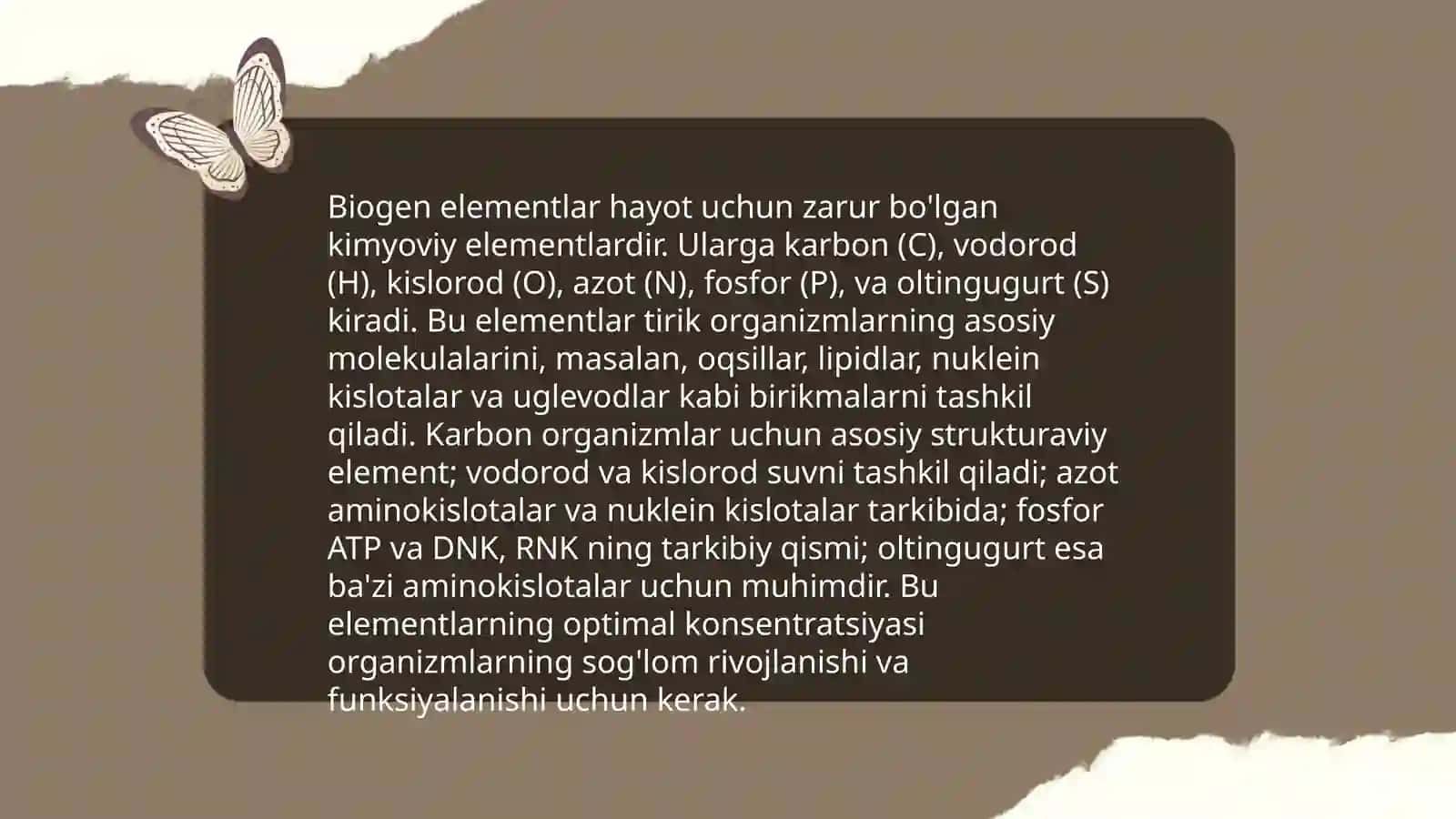 Biogen elementlar 3