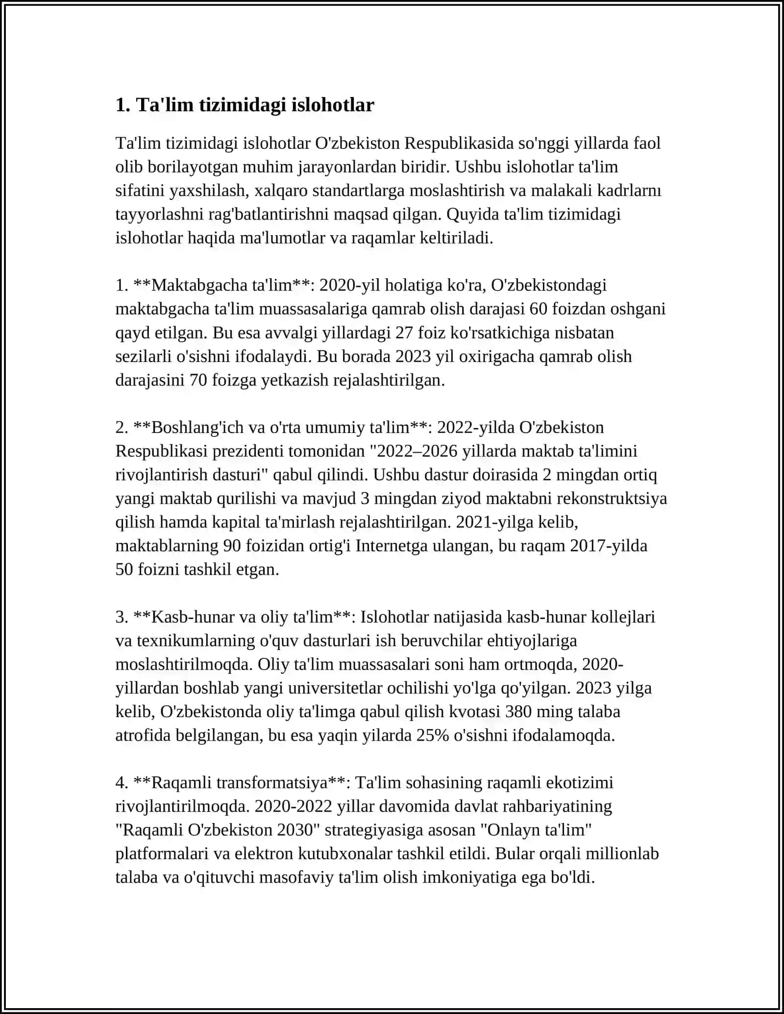 Ta'lim tizimidagi islohotlar 3