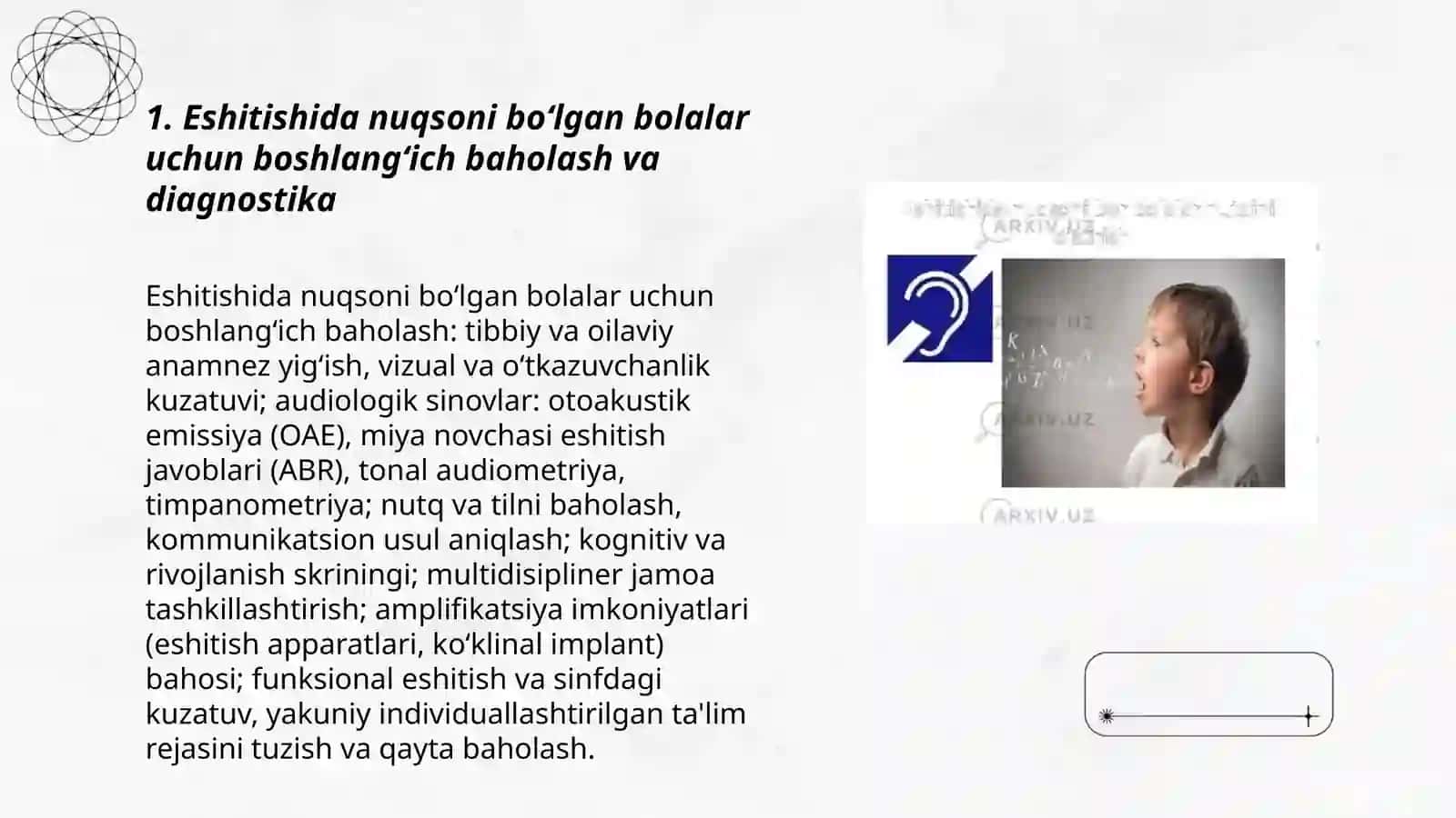 Eshitishida nuqsoni bolgan bolalar maktabida savodga orgatish 3