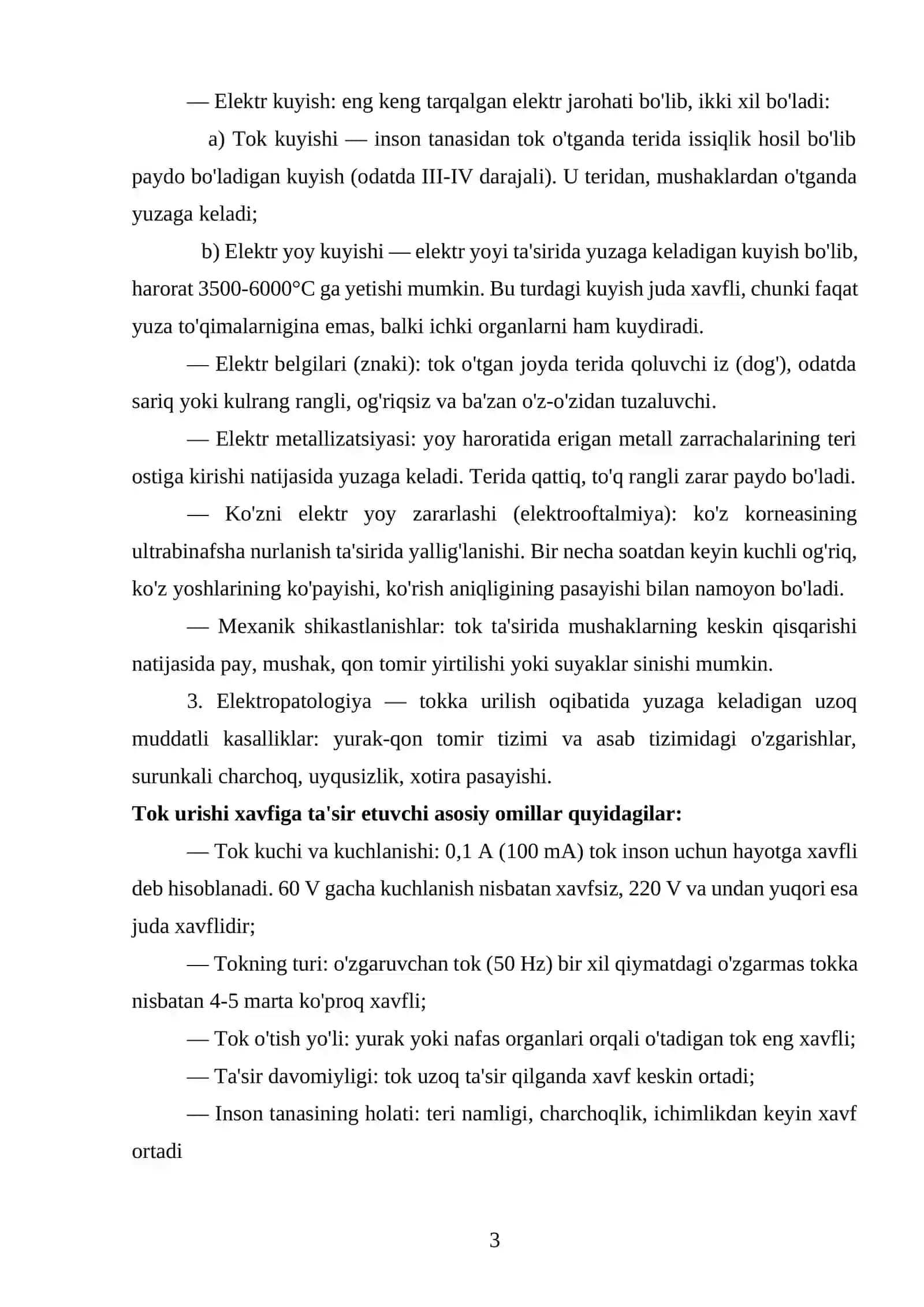 Hayot faoliyati xavfsizligi 3