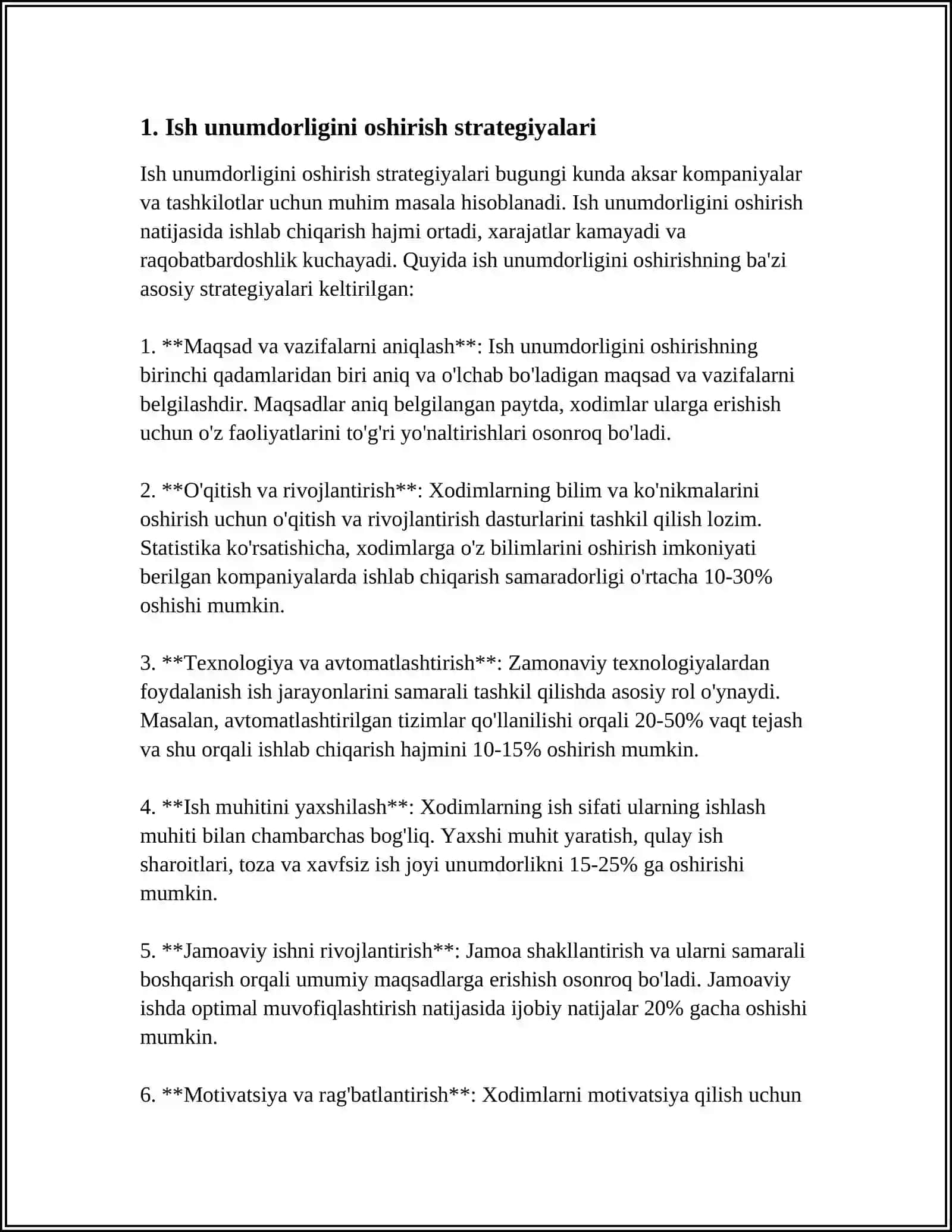 MEHNAT UNUMDORLIGI - IQTISODIY O'SISH OMILI SIFATIDA 3
