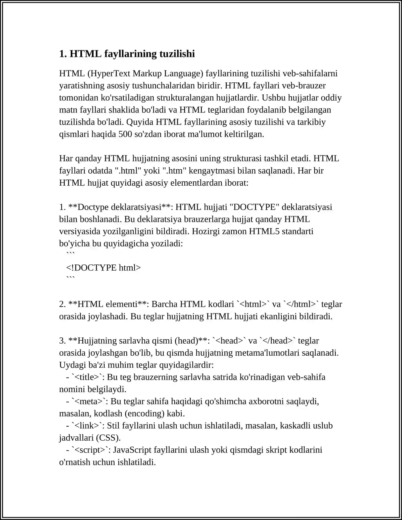 HTML FAYLLARINI YARATISH 3