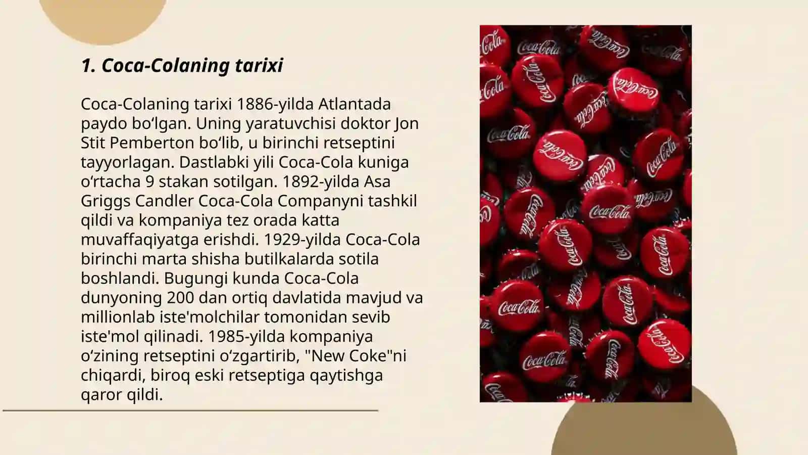 Coca-Cola brendi haqida malumot 3