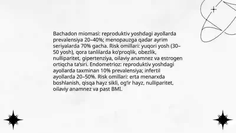 Bachadon miomasi va endometrioz kasalligi 3