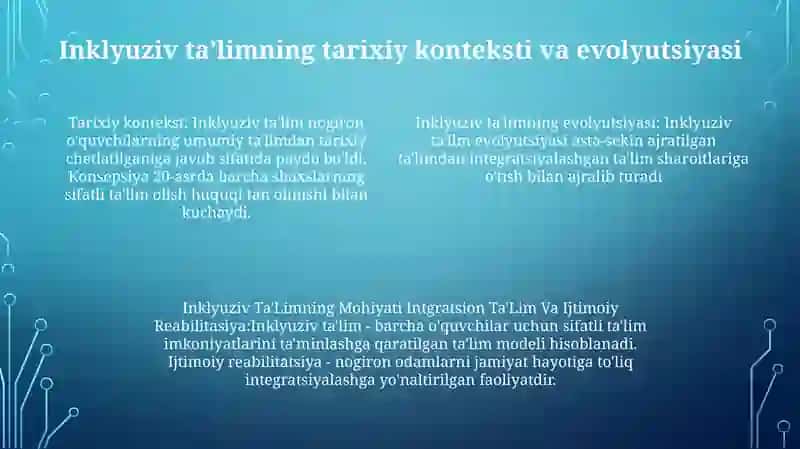 Inklyuziv Ta'Limning Mohiyati Intgratsion Ta'Lim Va Ijtimoiy Reabilitasiya 3