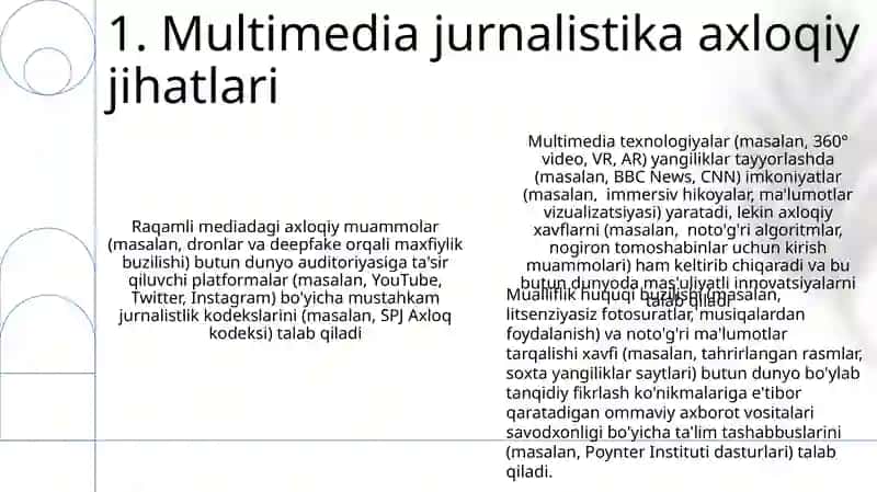 Multimedia jurnalistika axloqiy jihatlari 3