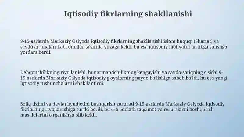 9-15 asrlarda o’rta osiyodagi iqtisodiy filrlar 3