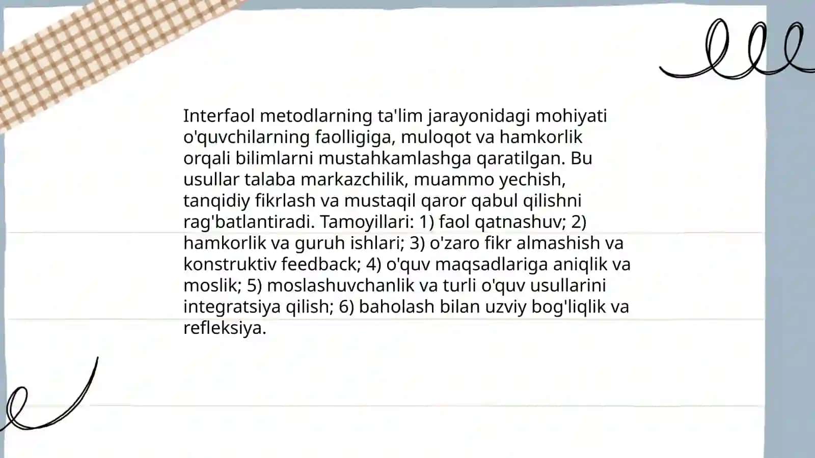 Interfaol metodlarning ta'lim jarayonidagi o'rni 3