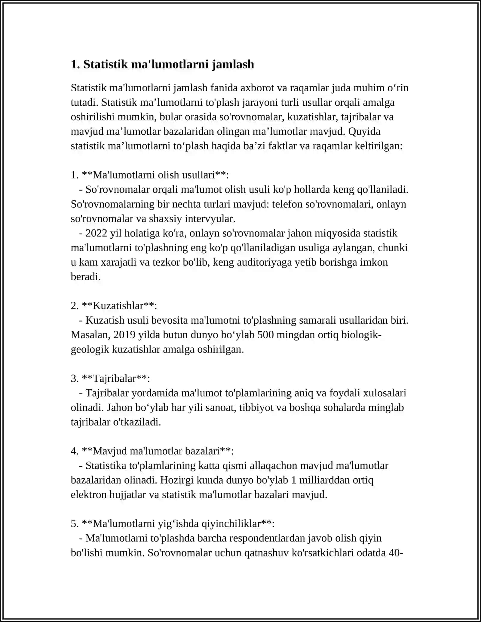 STATISTIK JAMLASH VA GURUXLASH 3