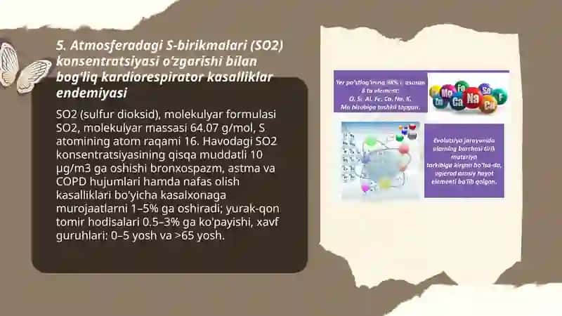 S- elementlar konsentratsiyasi oʻzgarishi bilan boğliq boʻlgan endemik va kasb kasalliklari 3