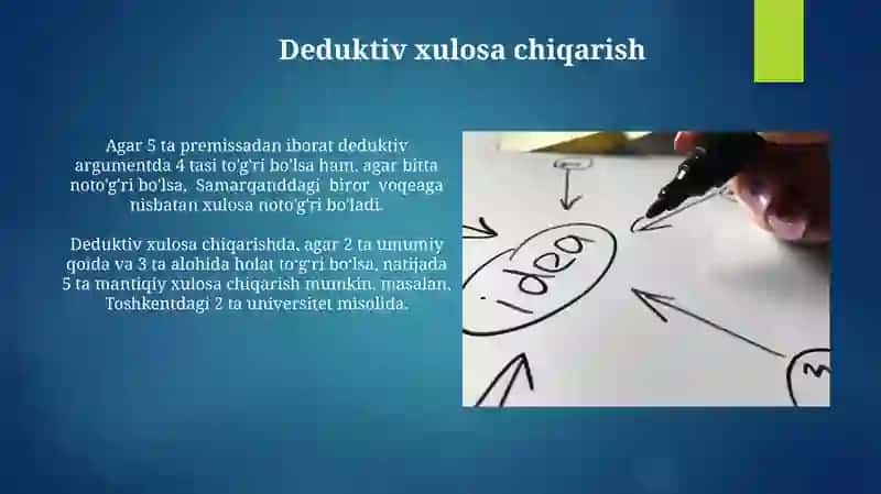 Xulosa Chiqarishning Umumiy Mantiqiy Tavsifi 3