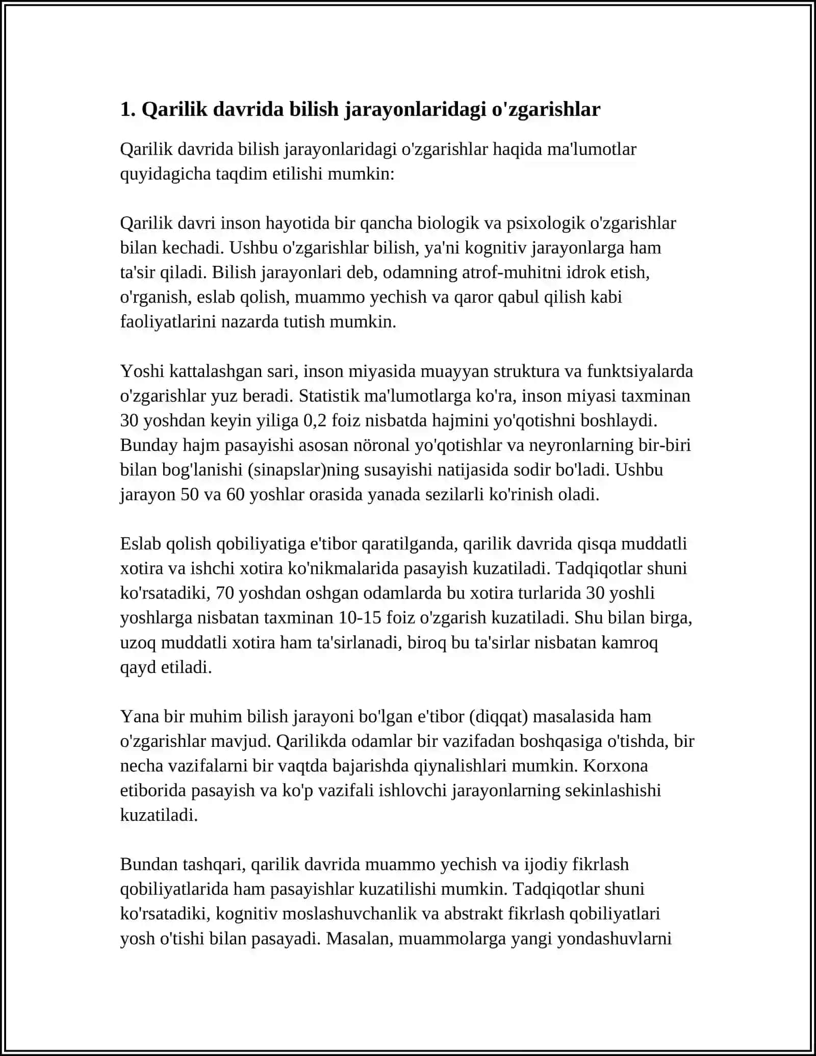 QARILIK DAVRIDA BILISH JARAYONLARDAGI O'ZGARISHLAR 3