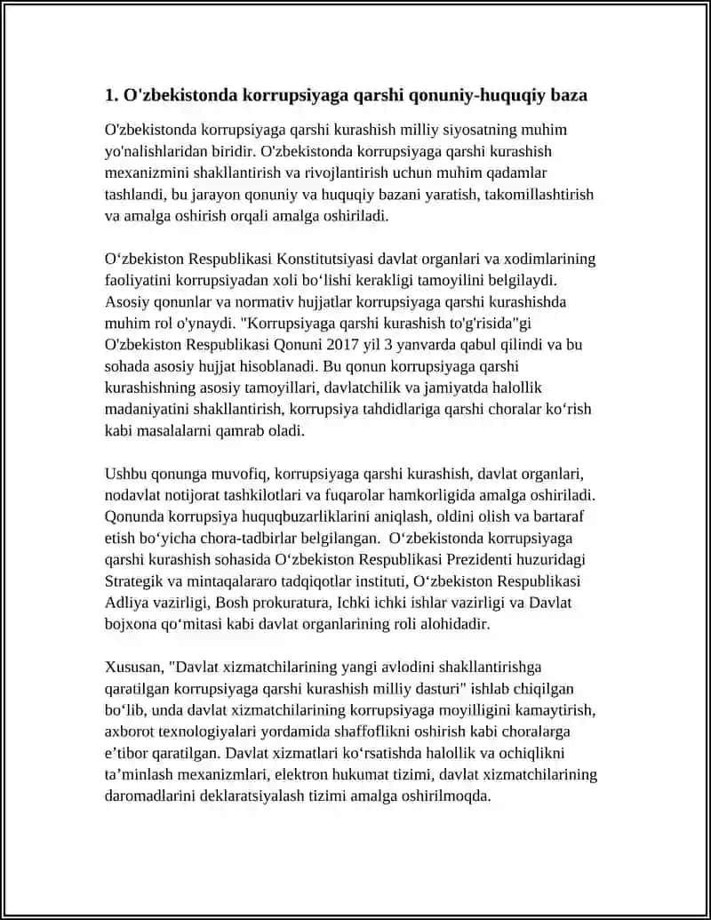 O'ZBEKISTONDA KORRUPSIYAGA QARSHI KURASHISH MEXANIZIMLARI 3