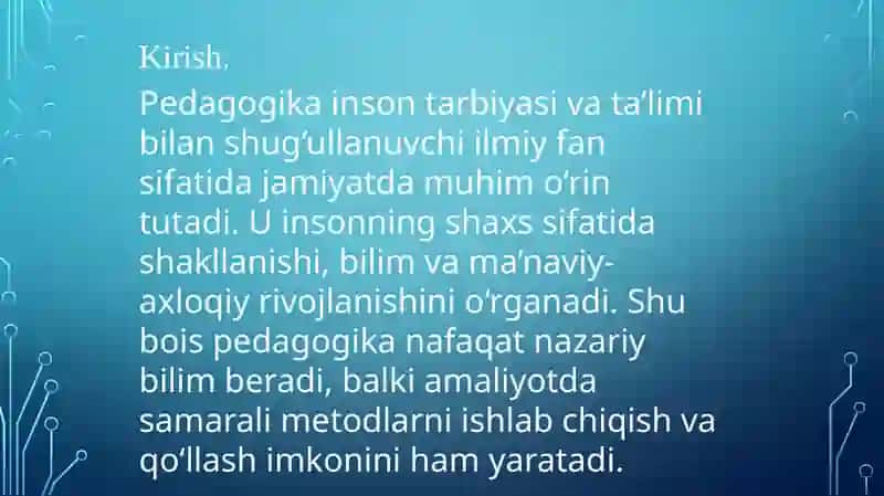 Pedagogika faning predmeti maqsad va vazifalari 3