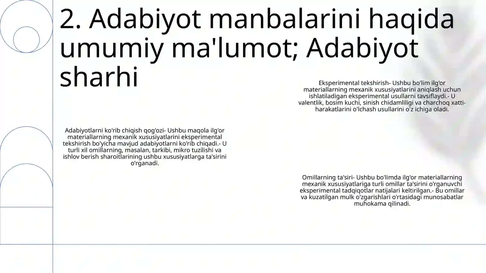 Yangi Materiallarning Mexanik Xususiyatlarini Tajribada O'Rganish. Mexanik Xususiyatlarga Turli Omillarning Ta'Siri 3