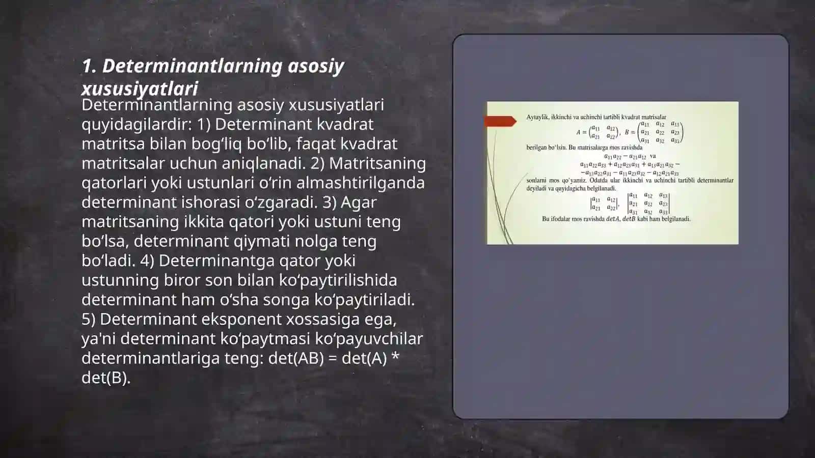 Determinantlar nazariyasi 3