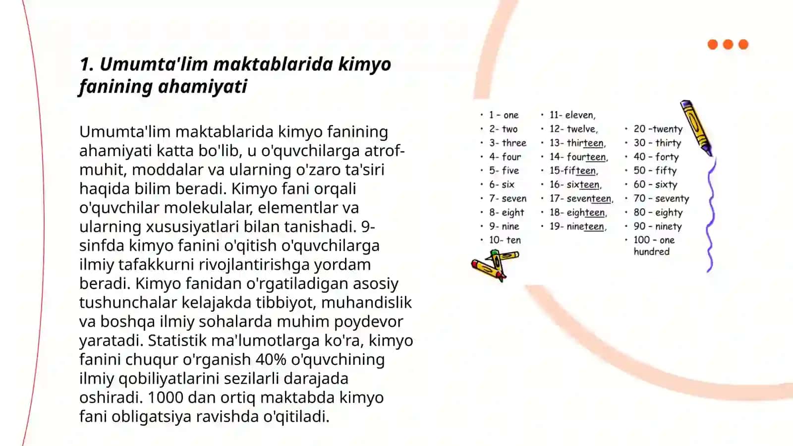 Umumta'lim maktabi kimyo kursi mazmuning shakllanishi va unga boʼlgan talablar 3