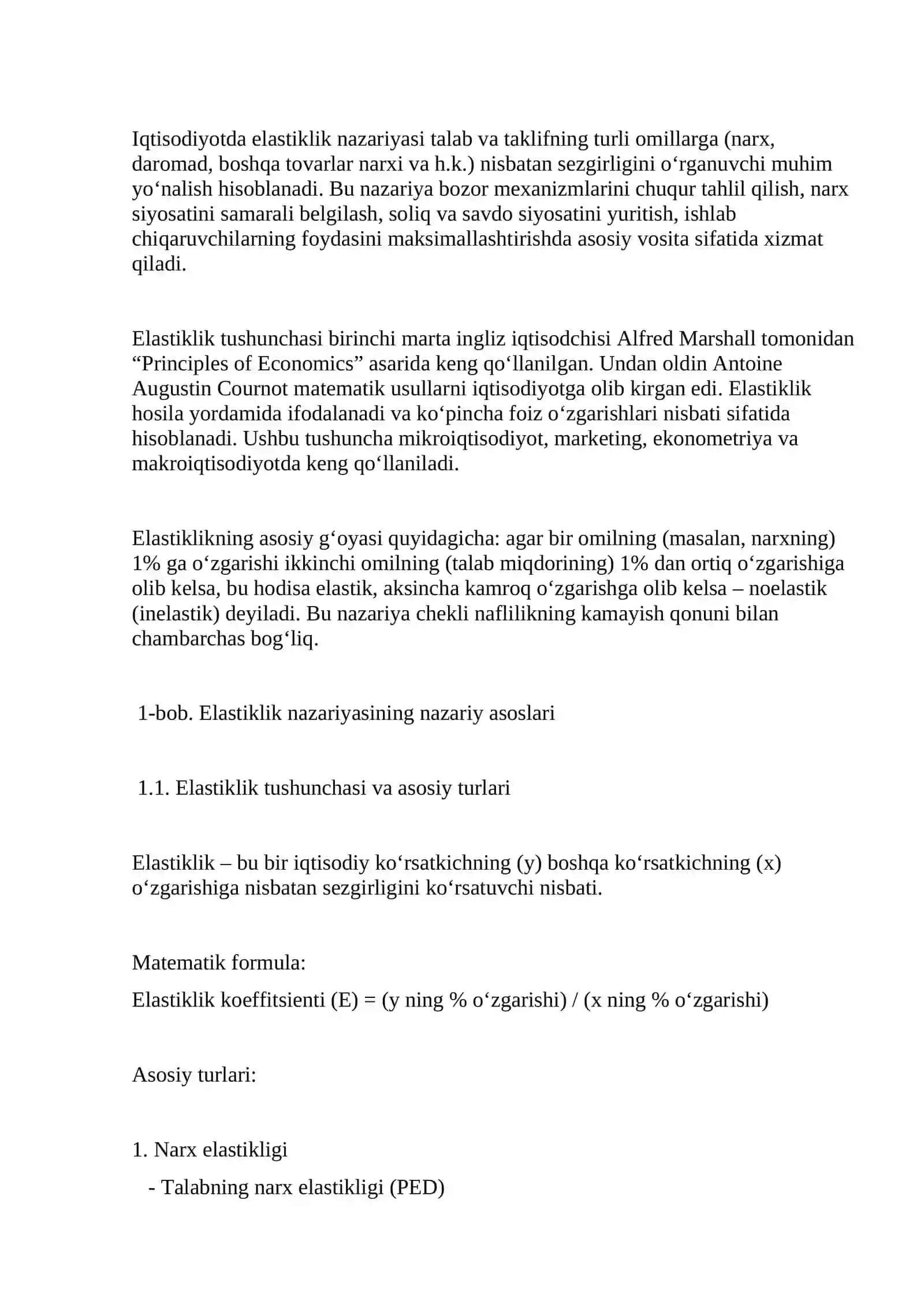 Mikroiqtisodiyot - Elastiklik nazariyasi va uni amaliyotda qo'llanilishi 3
