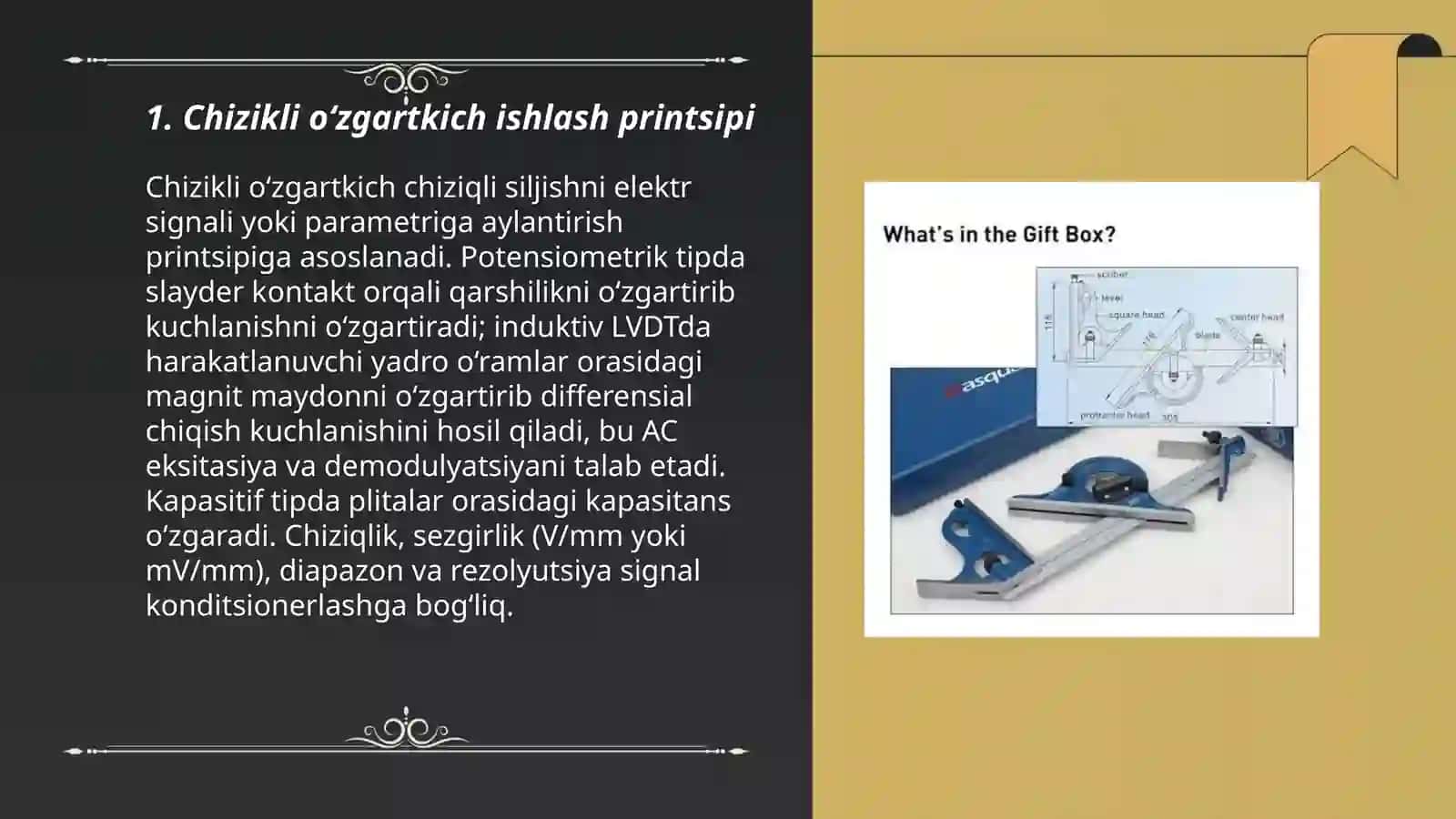 Chizikli va burchak o‘zgartkich yordamida ulchash 3