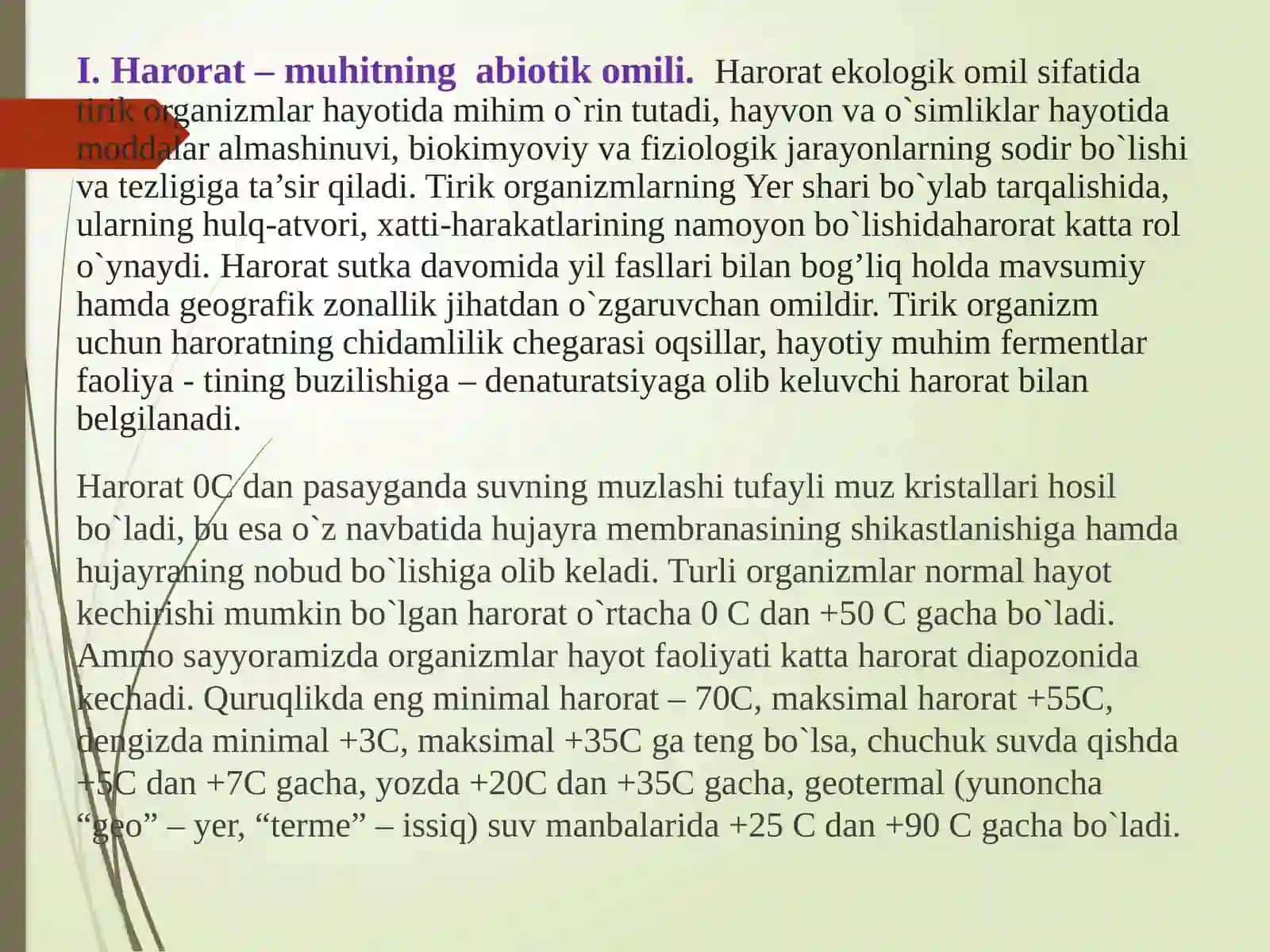 Harorat va Namlikning Tirik Organizmlar Hayotidagi Ahmiyati 3