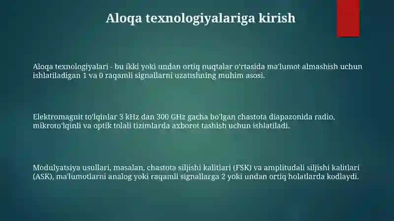 Telekommunikatsiya texnologiyalari asoslari 3