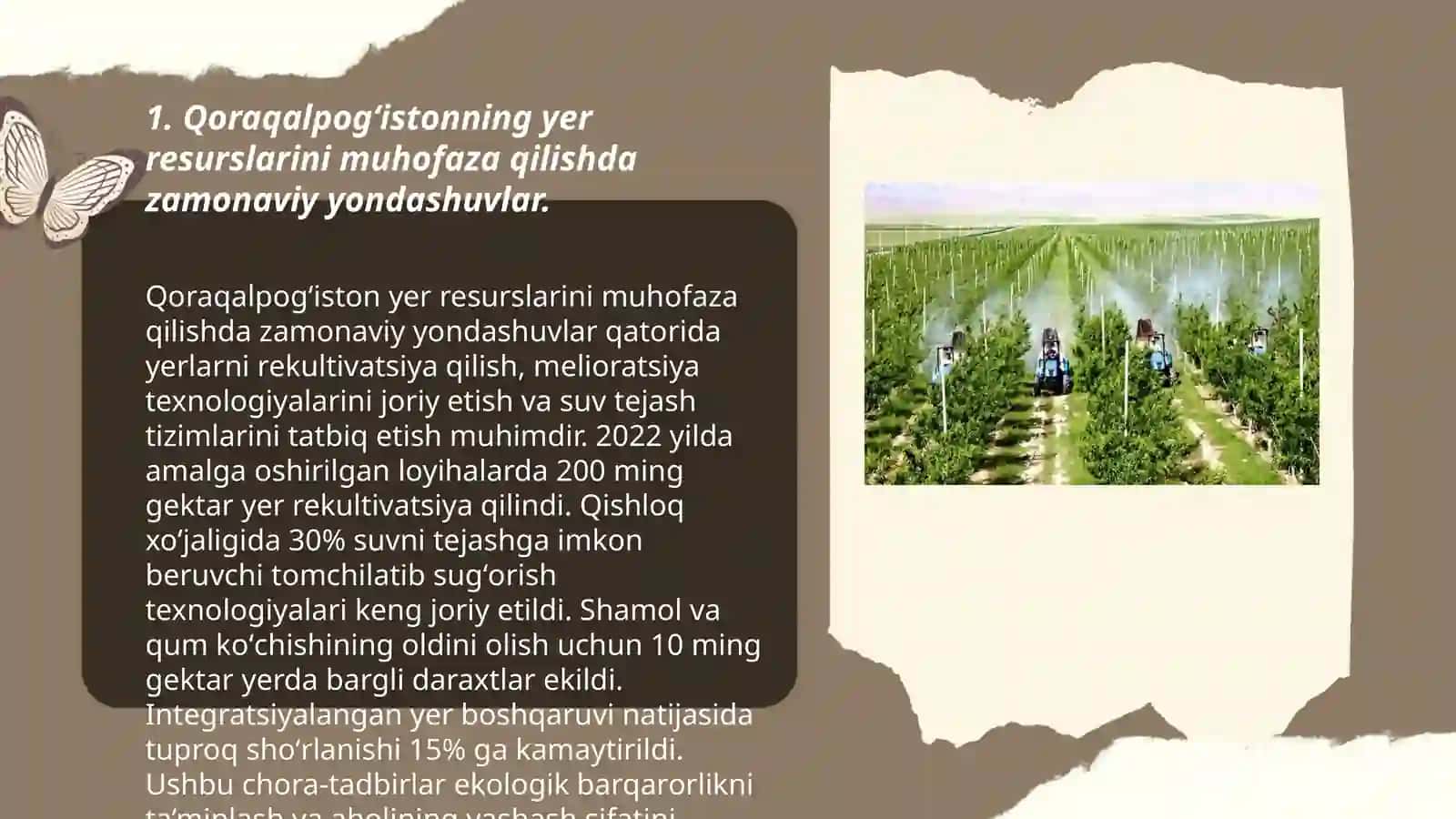 Qoraqalpoqistonda yer resuslarini muhofaza qilish masalalari, Qoraqalpoqistonda tuproqdan foydalanish bõyicha innovatsion texnologiyalarni qõllash 3