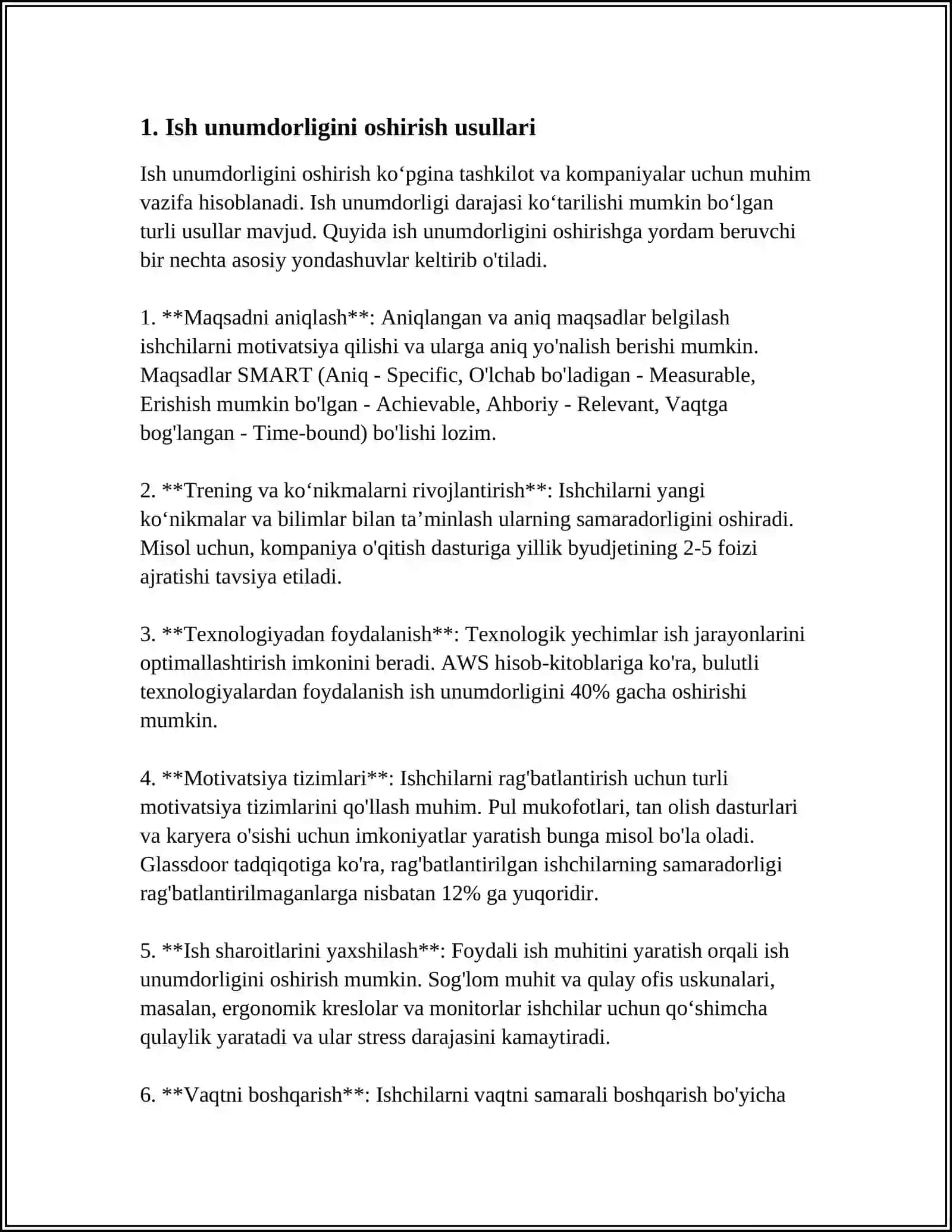 MEHNAT UNUMDORLIGI VA HOSILDORLIK 3